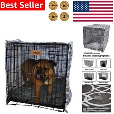 Durable 36 Inch Dog Crate Cover Gray Geometric Pattern Pet Kennel Home Decor