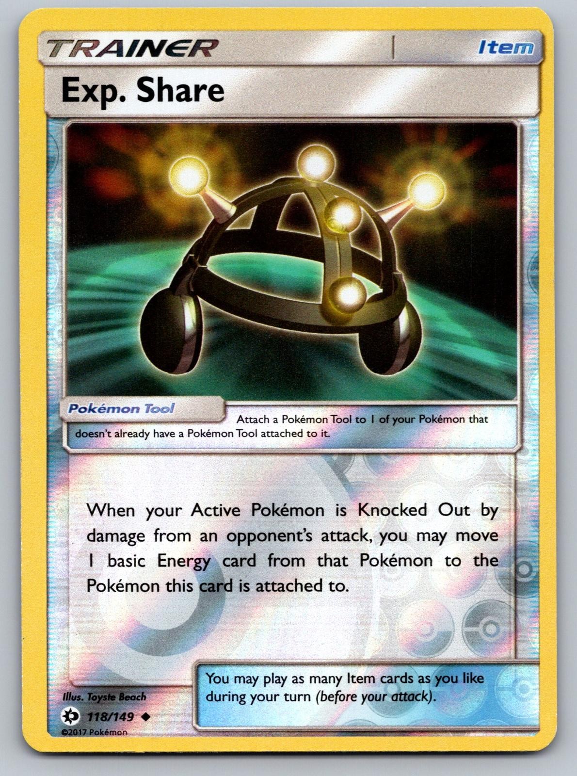 Exp. Share 118/149 Uncommon SM Base Set Pokemon Reverse Holo Lightly Played