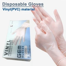 100/200/400pcs Food Grade Disposable Vinyl PVC Gloves for Kitchen Garden S/M/L