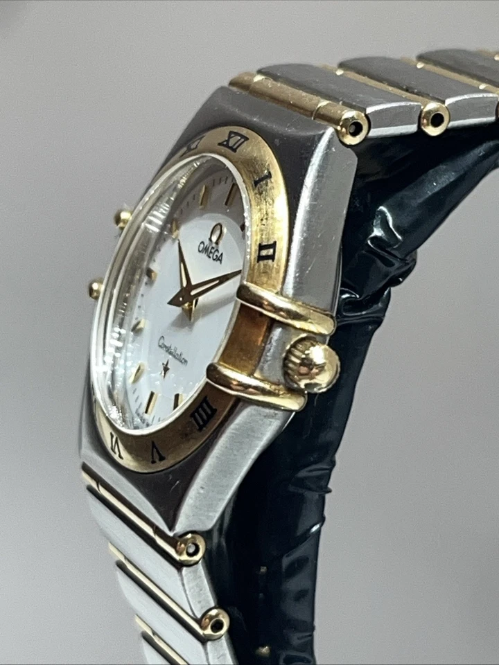 Ladies Bi- Metal SS & 18k Gold Quartz Omega Constellation Wrist Watch - Image 2 of 4