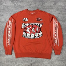 Lacoste Sz L Orange From The Court To The Street Loose Crewneck Sweatshirt