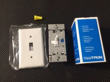 New Lutron TGCL-153P-WH-Toggler 150W Single-Pole 3 Way LED White Dimmer Switch