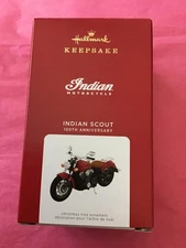 Hallmark Keepsake Ornament 2021 Indian Scout Motorcycle 100th anniversary red