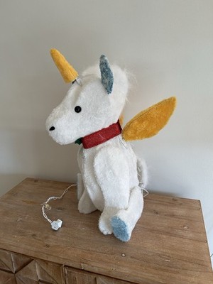 Holiday Time Light-Up Plush Unicorn 22  Christmas Decoration Garden Yard Xmas
