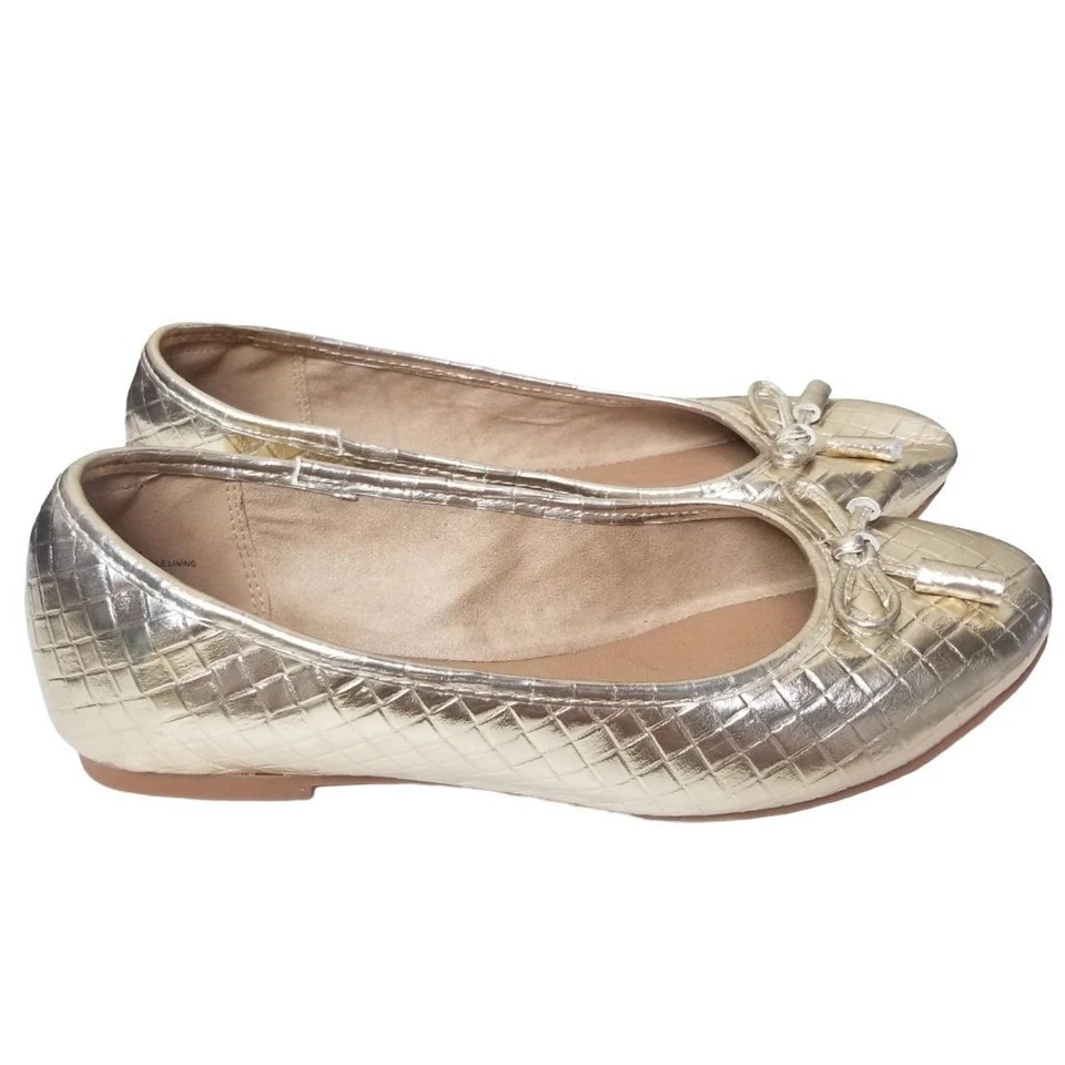 Torrid Shoes Ballet Shoes Ballet Flats Slip On Shoes Bow Ballet Flats 9.5W Gold - Изображение 2 из 4