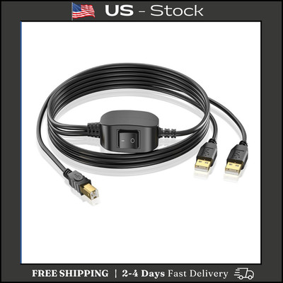 Printer Cable Splitter for Two Computers USB Splitter 1 in 2 Out USB-B Share Cab