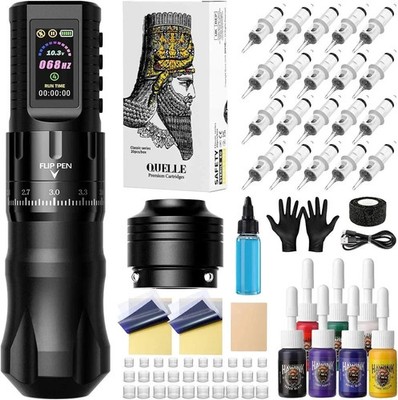 Maquinas De Tatuar Kit Completo Profesional Set De Tintas Para Tatuaje Con Caso