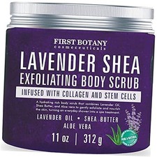 Body Scrub - Natural Exfoliating Salt Scrub  Body and Face 10 Ounce Lavender