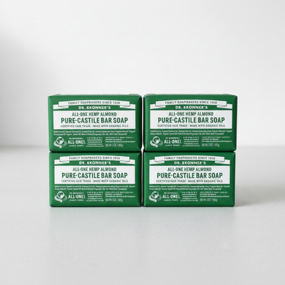 (4 Pack) Dr Bronners Magic Soap All One 5 Oz Almond Dr. Bronner's Bar Soap
