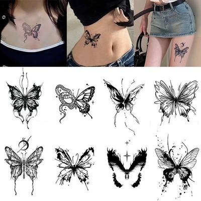 Butterfly Herbal Juice Tattoo Sticker Waterproof Female Simulation Tattoo