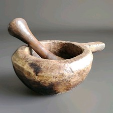 Jolie Mortier En Bois Avec Son Pilon Origine Ariège XIXEME