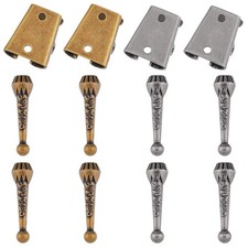 4 PCS Bolo Tie Tips, 2 Colors, 2 Slides, 8 End Caps, Iron, Alloy, Making Kit