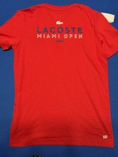 Lacoste Sport Ultra Dry Miami Open 2018 Red Tee T Shirt size 3 Small