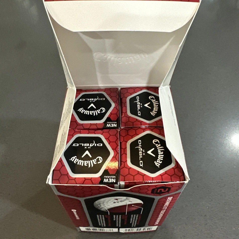 Callaway HX Diablo Tour Golf 12 Balls Total 4 Sleeves NEW Dozen White - Image 2 of 3