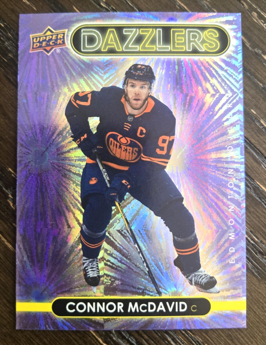 2021-22 Upper Deck Connor McDavid Dazzlers Purple #DZ-19 Edmonton Oilers Card