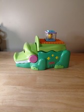 Rare 2005 Fisher Price Peek A Blocks Stack & Smile Crocodile w/ 1 Block 