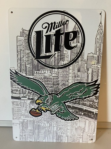 Philadelphia Eagles Miller Lite Beer - Aluminum Sign - Super Bowl NFC