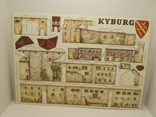 KYBURG CASTLE Zurich Switzerland Paper Model Kit 1:250 Scale 1969 Edition Unused