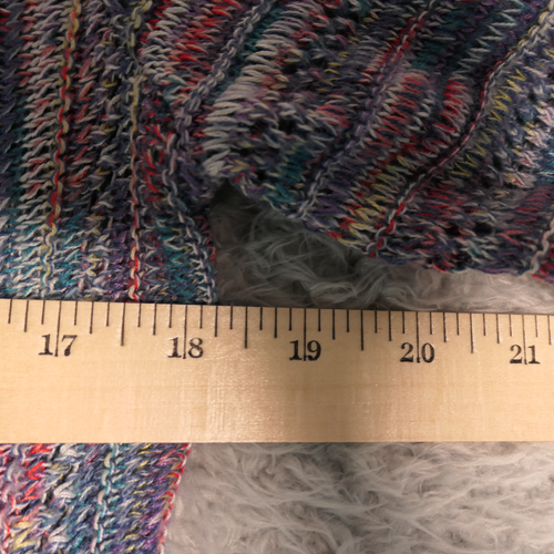 Christopher Banks Tunic Sweater Womens XL Purple Multi Stripe Open Knit Boho - Picture 6 of 11