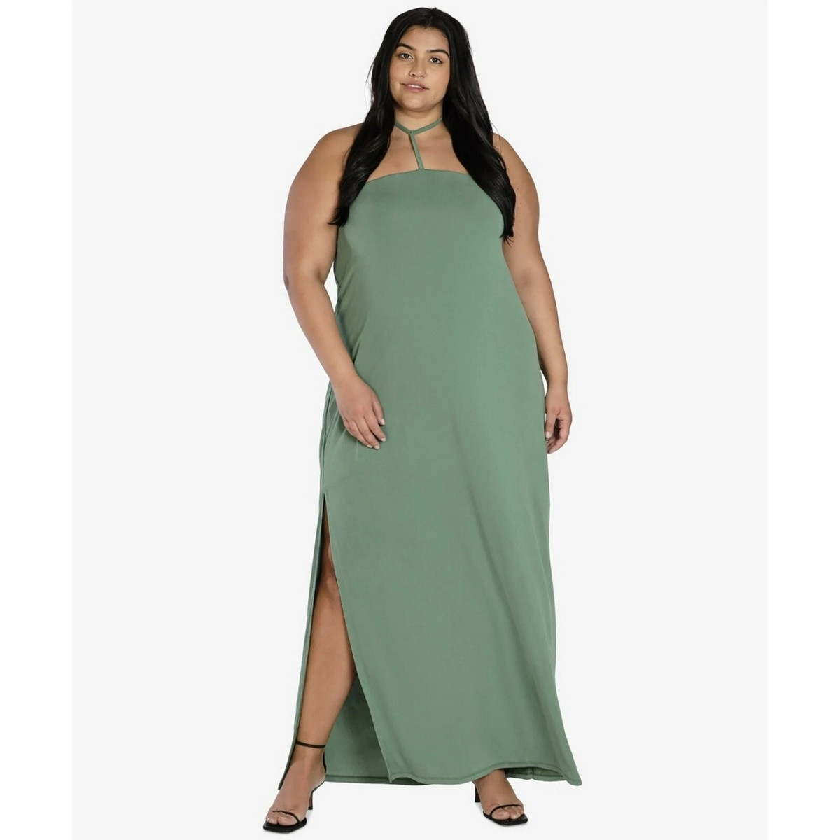 plus size halter formal dress Halter Neck Unique Plus Size Sparkly Feather Mermaid Prom Dress main image 0