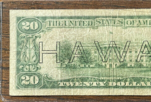 Vintage 1934-A WWII HAWAII OVERPRINT TWENTY DOLLAR FEDERAL RESERVE NOTE - Picture 5 of 6