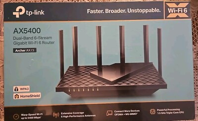 tp-link Archer AX73 Dual-Band 6 Stream Gigabit Wi-Fi 6 Router AX5400- NEW/SEALED