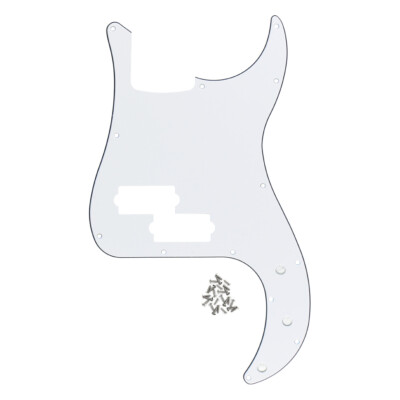 4-String PB Bass Pickguard 13 Holes & Screws White 3Ply for FD PB  Bass