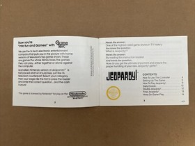 Instruction Booklet Manual ONLY - JEOPARDY - Nintendo NES - Round Seal.