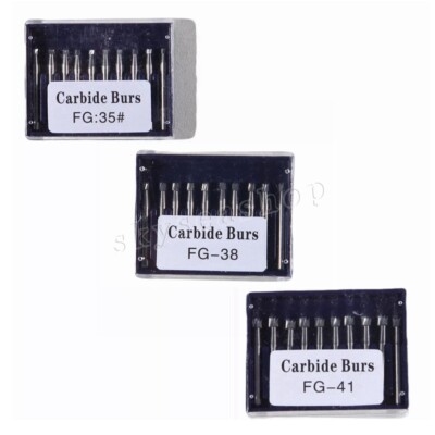 10-100pcs Dental Carbide Burs Inverted Cone For High Speed Handpiece FG 35 38 41