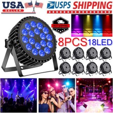 8PC 18 LED PAR Light RGBW Stage Lighting DMX Party Show DJ Strobe Disco Light US