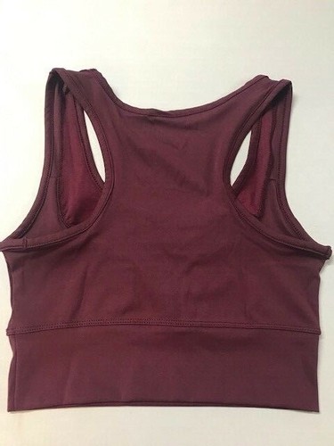Womens Mesh Yoga Gym Running Sports Bra MESH BURGUNDY - Bild 8 von 9
