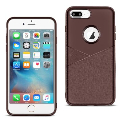 Reiko Apple iPhone 8 Plus TPU Leather Feel Case Leather Fit Flexible Slim Premiu