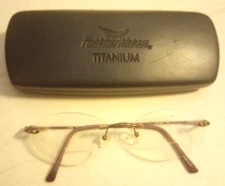 FeatherWates FW1004 RIMLESS EYEGLASSES FRAME 50-18-135 VIOLET ROSE w/Case