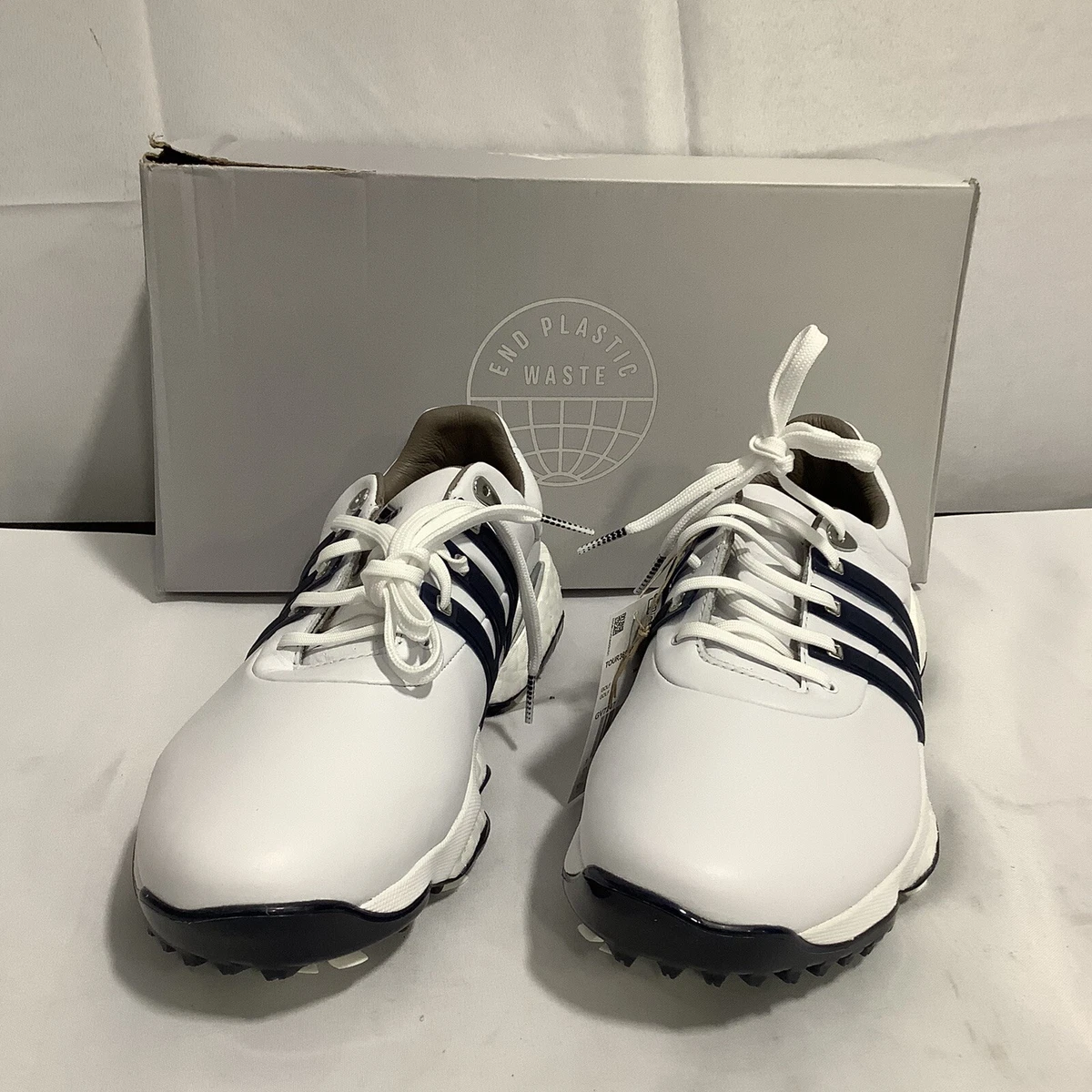 Adidas Tour 360 Men s White and Blue Performance Golf Shoes Size 10.5
