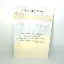 DAYSPRING Joyfully Yours "A Birthday Prayer" Greeting Card & Envelope