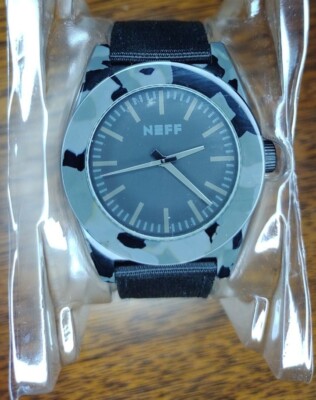 Neff Estate Watch Black Grey Camo Pattern