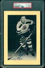 1944-63 BEEHIVE Larry Regan Sign Autograph Bruins Photo Card PSA/DNA  Authentic