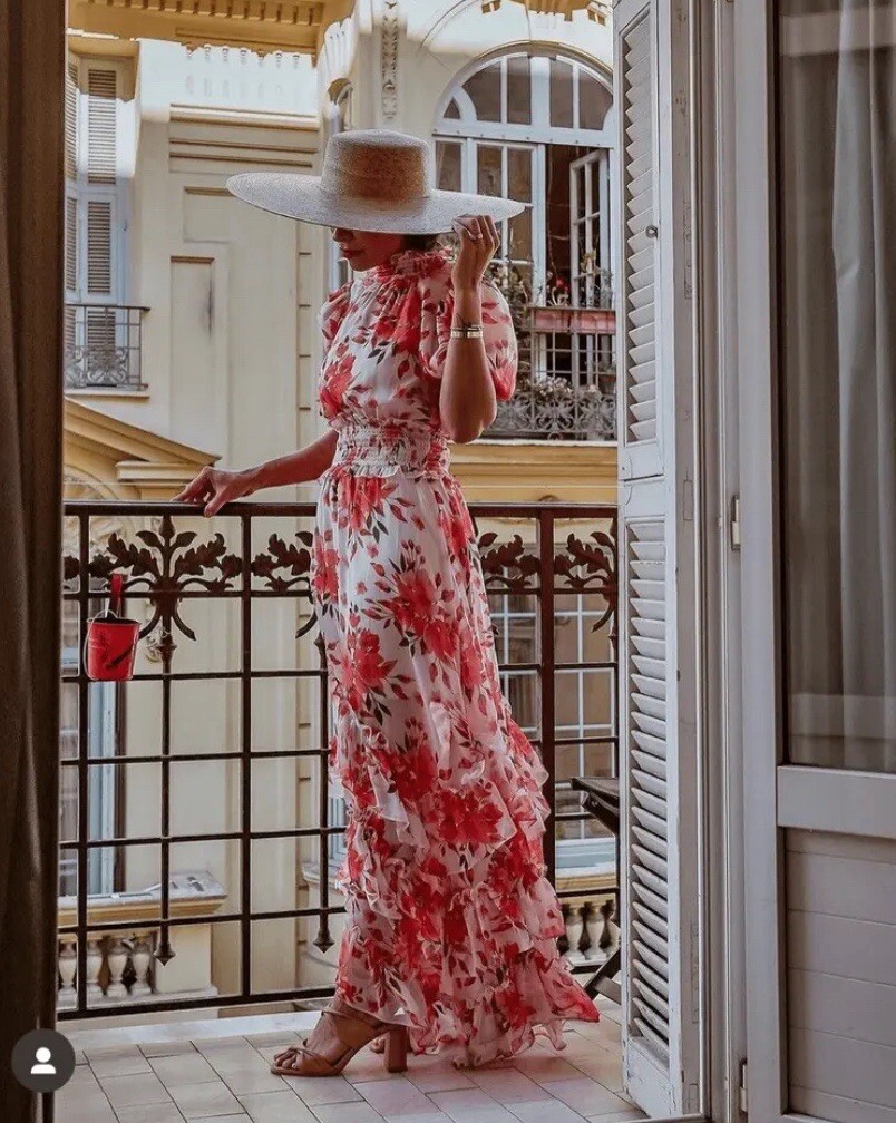 chinese dress ladies Fiori maxi dress – Line & Dot