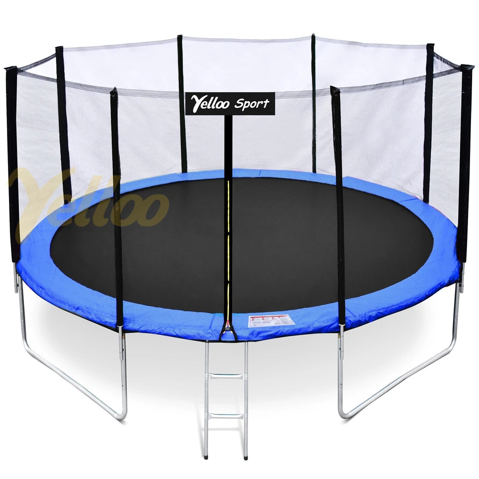 YellooSport Trampolino Tappeto Elastico Salta Bambini Ø185 250 310 370 cm BLU - Immagine 2 di 4