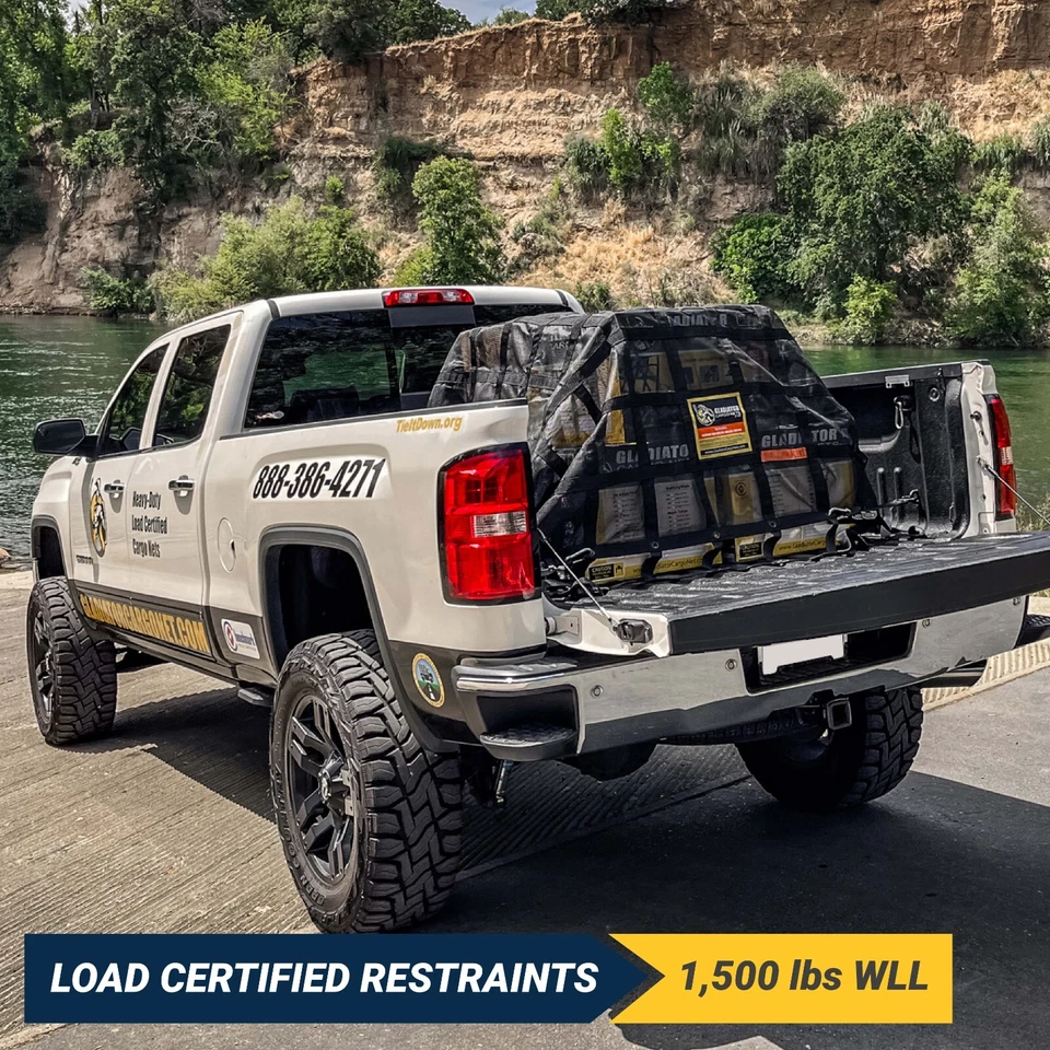 Gladiator Cargo Net-Heavy Duty Pickup Truck Cargo Net - (MGN-100) | 6.75' x 8' - Image 4 of 4