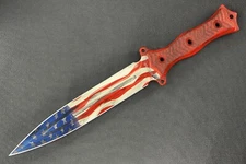 Busse Combat FMV8 .26" Saber Ground Red/White/Blue Flag Cerakoted INFI 1 of 1