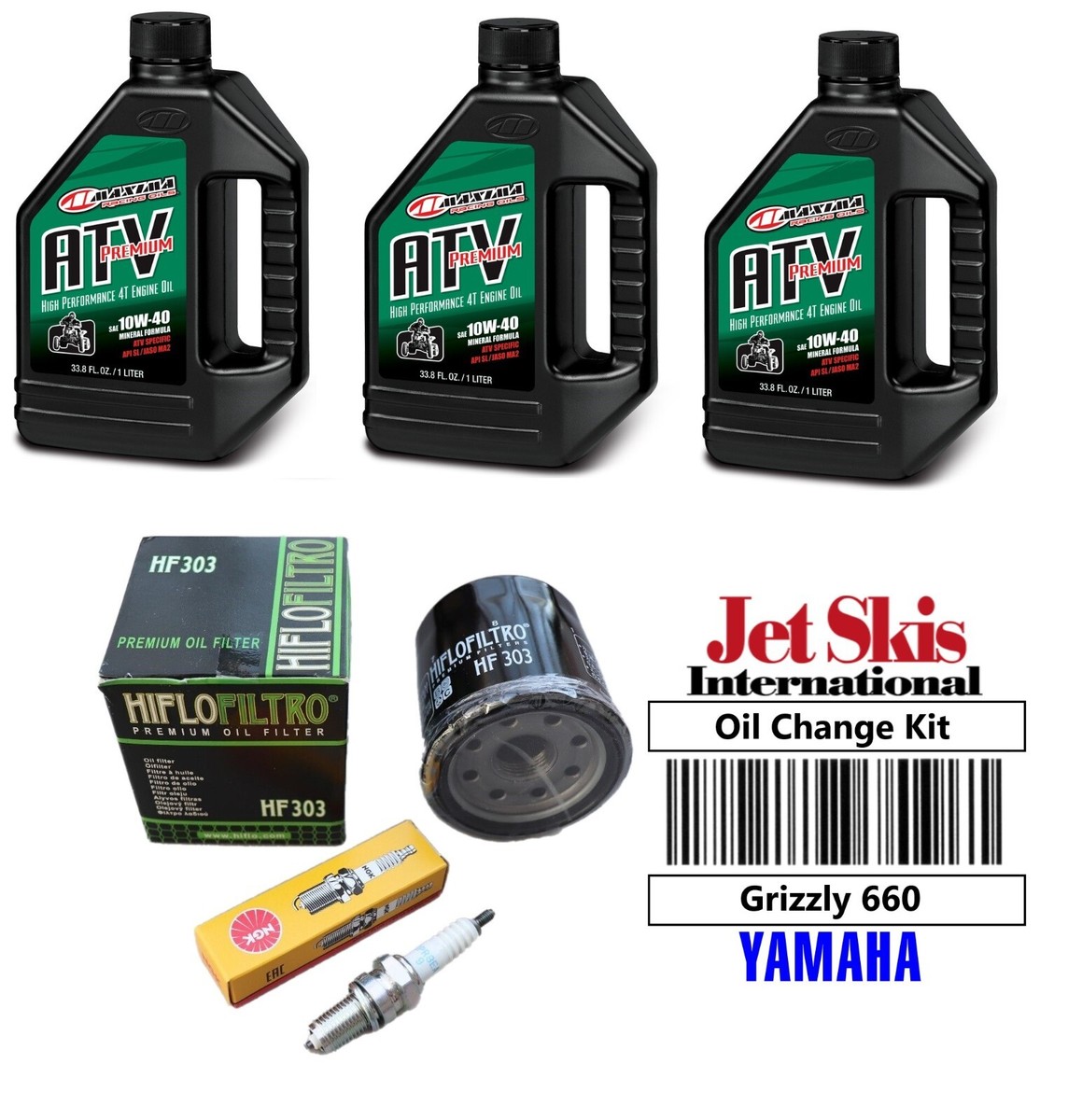 Yamaha Grizzly 660 Tune Up Kit NGK Spark Plug Oil Change & Filter