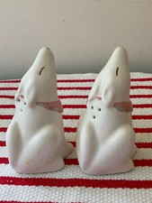 Howling Dogs White w Pink Bandanas Salt & Pepper Shaker Set by TIC Made in USA