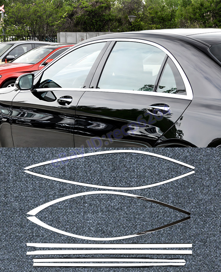 For Benz S-Class 14-2020 Chrome Stainless Windows Strip Sill Molding Cover Trim
