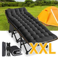 SUNYRISY Oversize 78x32 in Folding Camping Cots for Adult XXL Sleeping Bed & Mat
