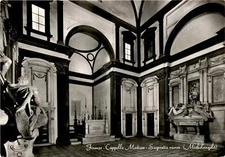 Firenze Cappelle Medicee, Sagrestia nuova, Michelangelo, Medici chap Postcard