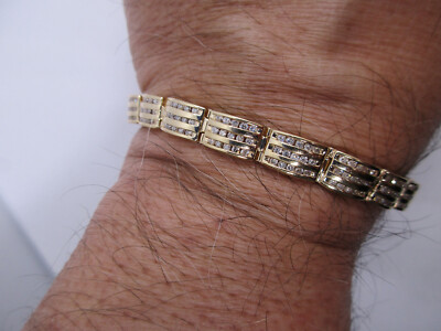 14K Gold Diamond Bracelet Carat F-SI1 Grams Value=$9,750 