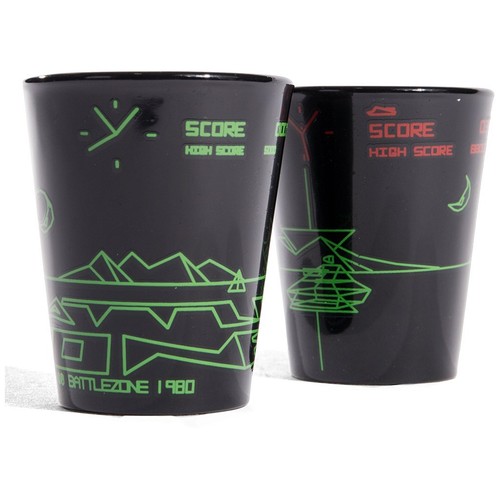 Battlezone 4 Set Lot Shot Glasses First Vitural Reality Tank War Game Brand BFF - Picture 2 of 3