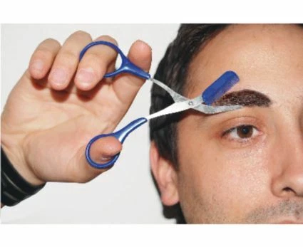 BURWELLS Mens Eyebrow Scissors Brow Shaper Remover Trimmer Stainless Steel Grooming Tool