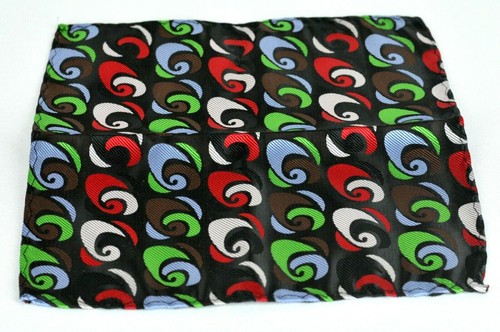 Lord R Colton Masterworks Argos Black & Brown Geo Silk Pocket Square - $75 New - Picture 2 of 3
